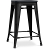 Buy Bistrot Metalix style stool - 61cm - Metal and dark wood Black 59695 - prices